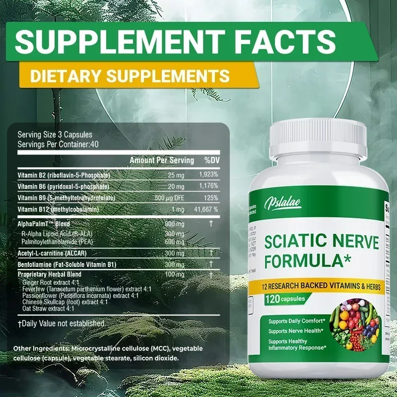 Sciatic Nerve Capsules - Reduces Discomfort, Supports Muscle, Bone and Nerve Health, Improves Joint Flexibility,Promote Absorbed