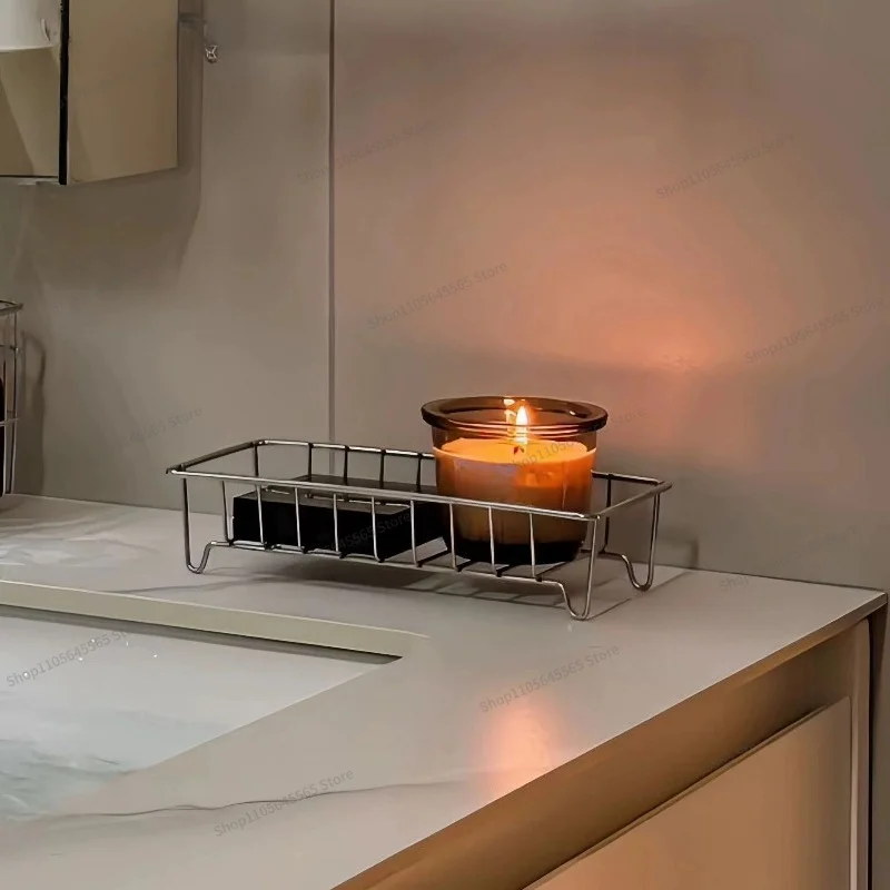 For Stainless Steel Bathroom Countertop Storage Rack, Washbasin Drain Storage Rack