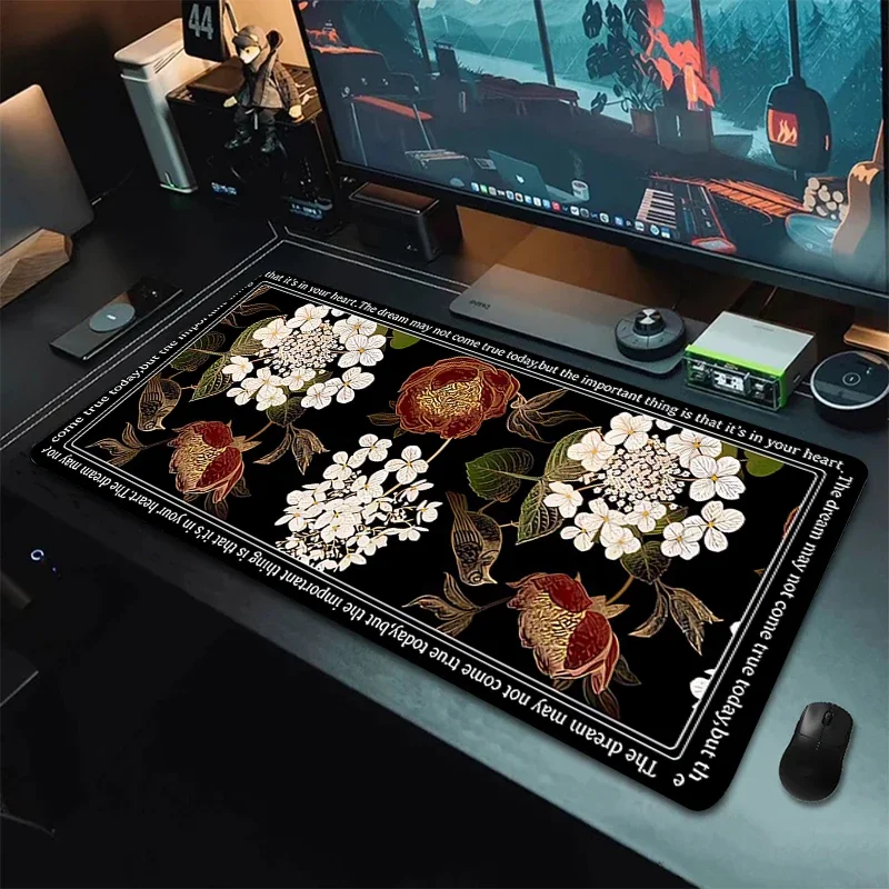 

Vintage Flower Computer Mouse Pad Gaming Accessories Gamer Keyboard Desk Mat Mousepad Office Mats Xxl Large Mause Carpet 900x400