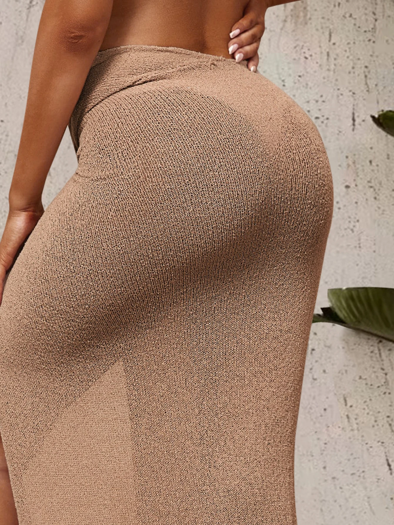 Slim fit wrap spódnica biodrówka biustonosz seksowna pusta nieregularna z rozcięciem spódnica dziewiarska kobieta