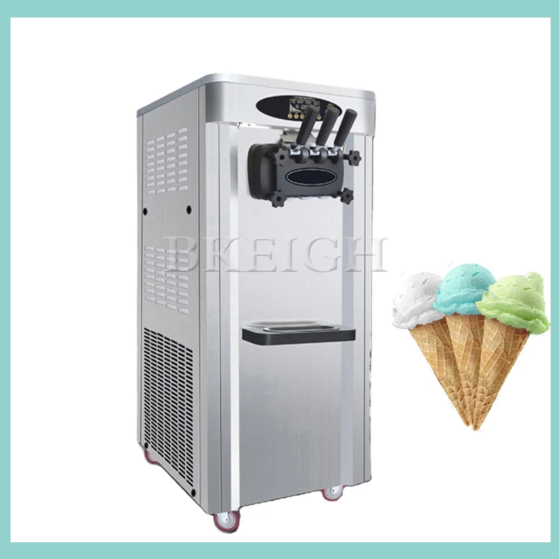 

Commercial Vertical Soft Ice Cream Equipment, Italian Three Flavor Cone Machines