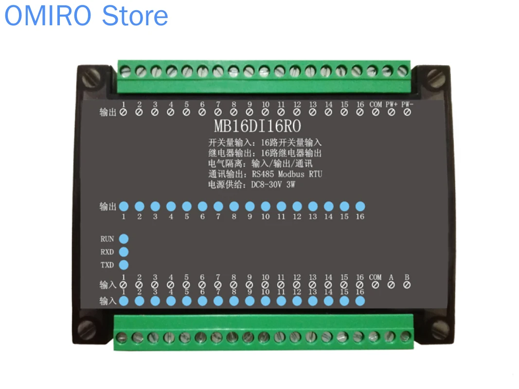 

16 Channel Digital Quantity Isolation Input 16 Channel Relay Isolation Output Acquisition Control Rs485modbus Module