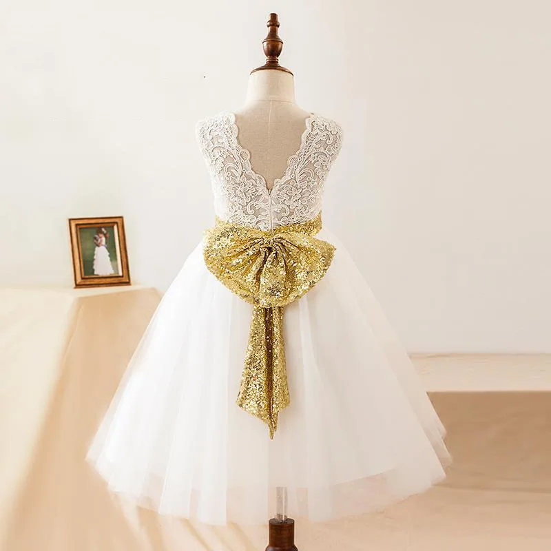 Flower Christmas Girl Dress Wedding Princess Sequin Birthday Party Tulle Tutu Dresses Teenage Pageant Dress Kid Children Clothes