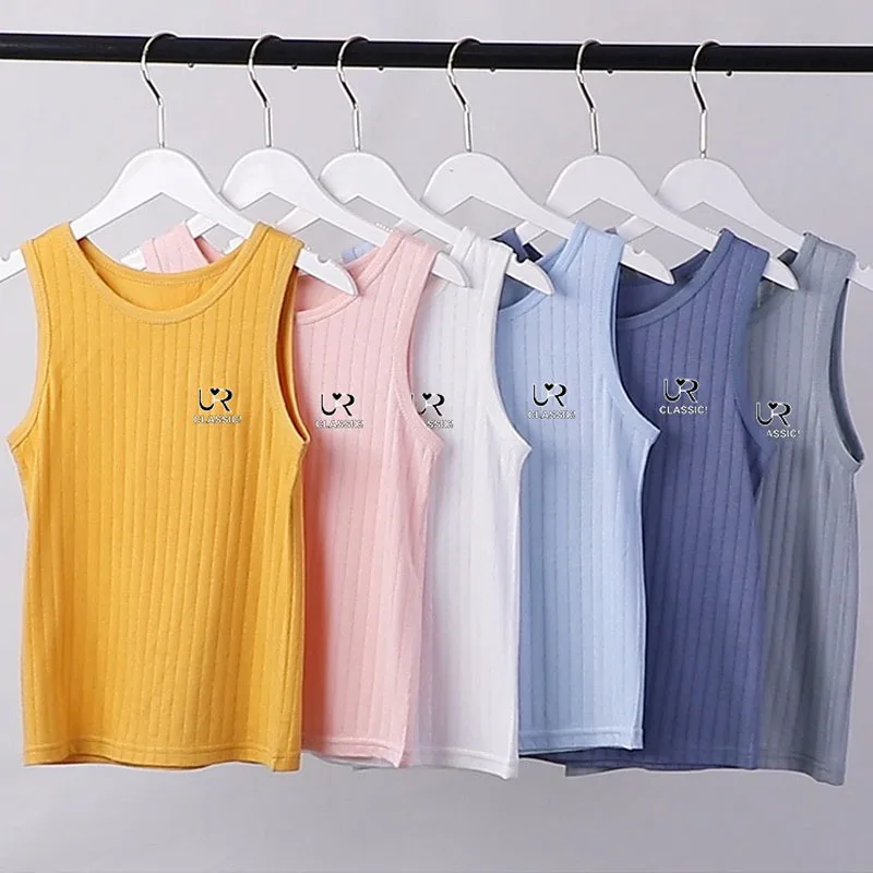 

1pcs Summer Kid I-shaped Underwear Boys Girls Vest Children Vest Solid Tank Top Baby Clothes Cotton Sleeveless Tees Student Tops