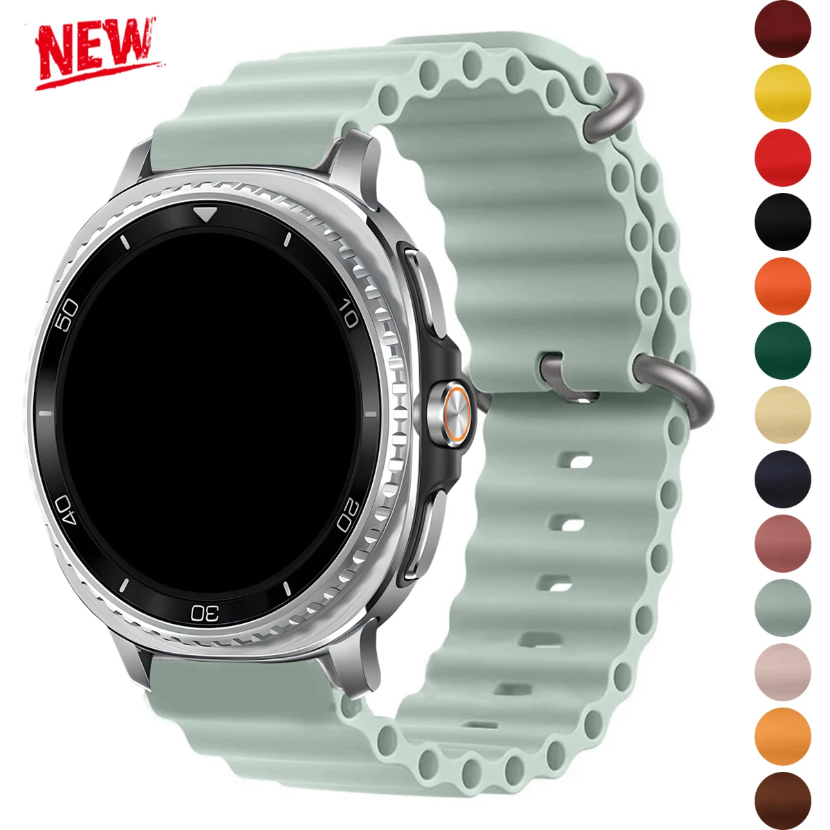 Silikon-Sportarmband für Samsung Galaxy Watch 8/8 Classic Ocean Strap für Galaxy Ultra 2025/7 47mm Atmungsaktives Marine-Armband