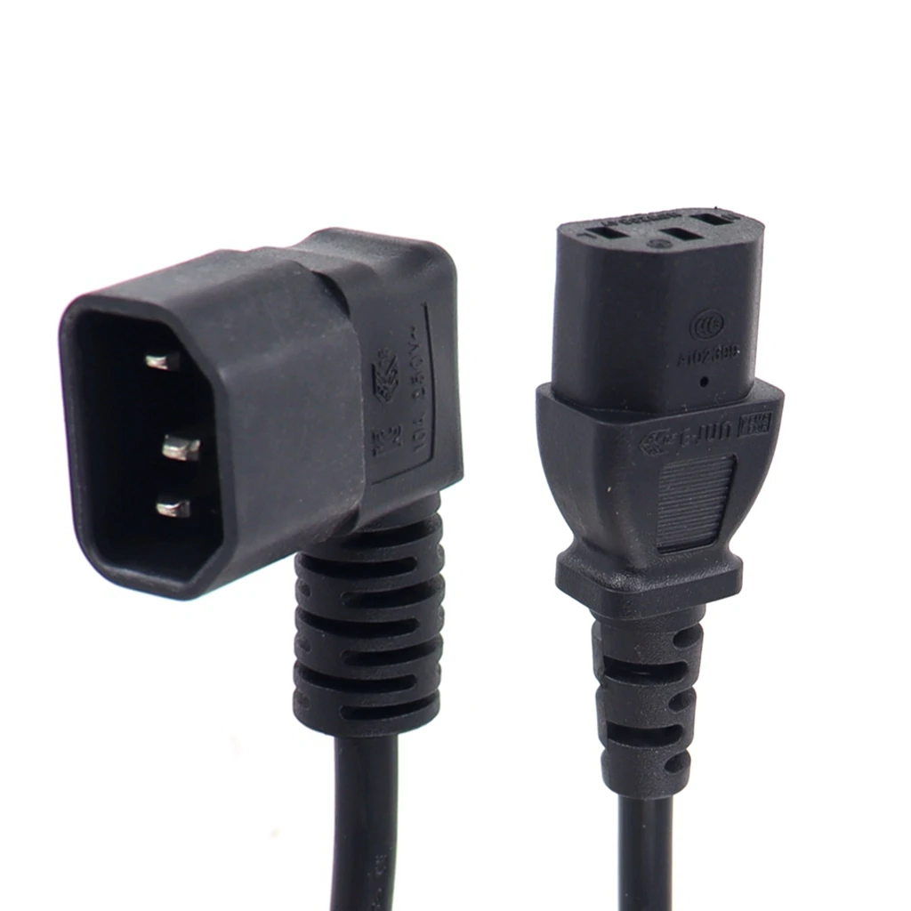 IEC 320 C14 Angled Male to C13 Female Cord, 90 degree C14 to C13 Power Extension Cable For PDU UPS,H05VV-F VDE AC Cord