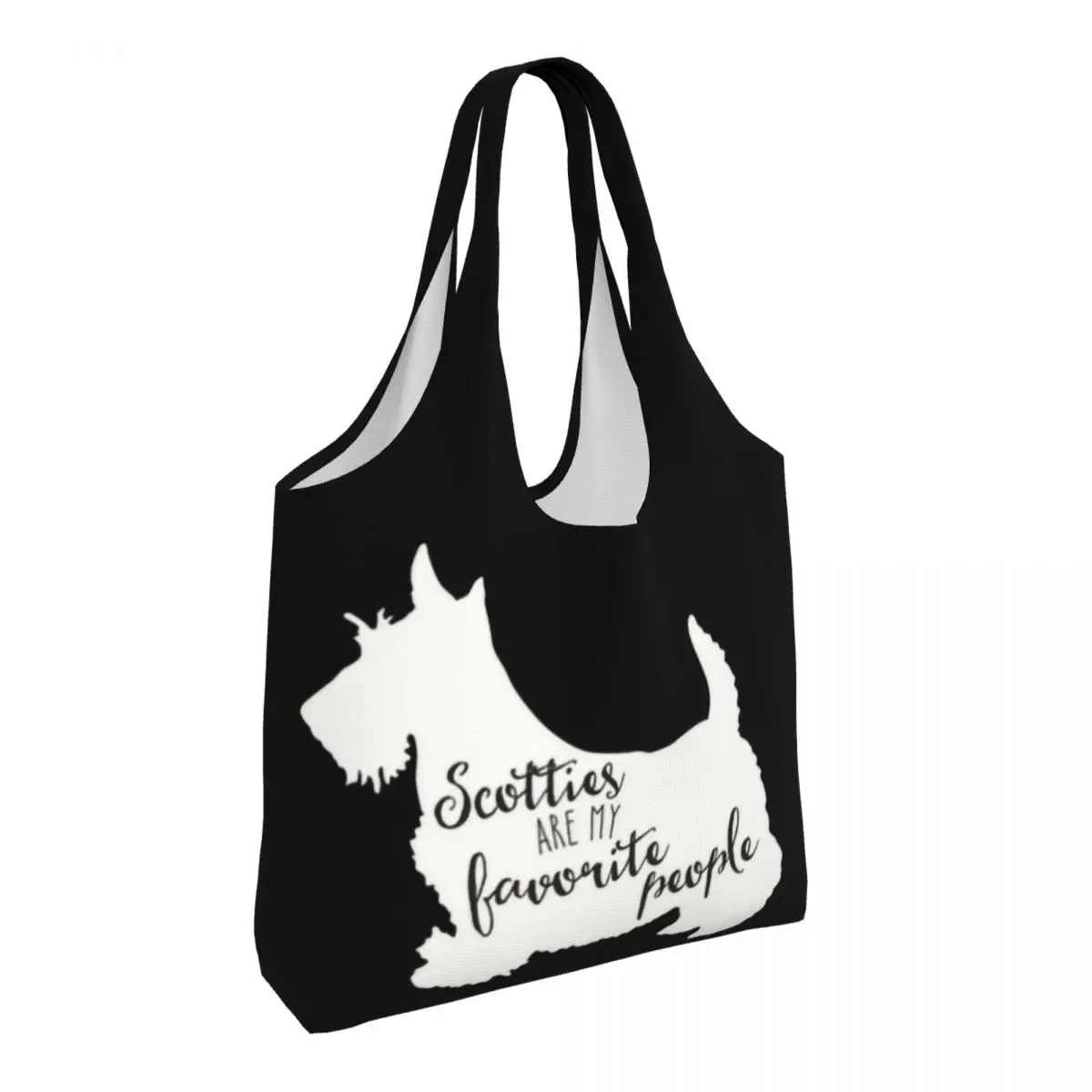 Scotties Are My Favorite People Sac à provisions en toile, fourre-tout d'épicerie, sacs à provisions, sac à main de grande capacité, projets Terrier Dog, initié