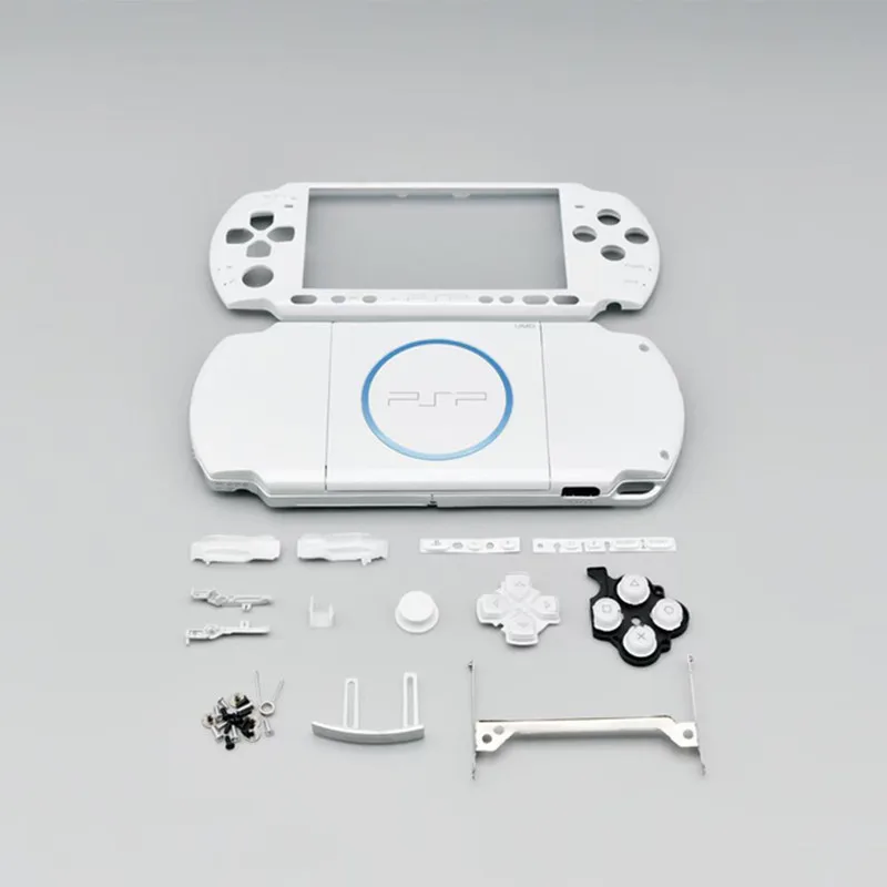 استبدال واضح حالة شل ل PSP3000 PSP 3001 3004 3008 لعبة وحدة التحكم الإسكان غطاء غطاء مع مجموعة أزرار