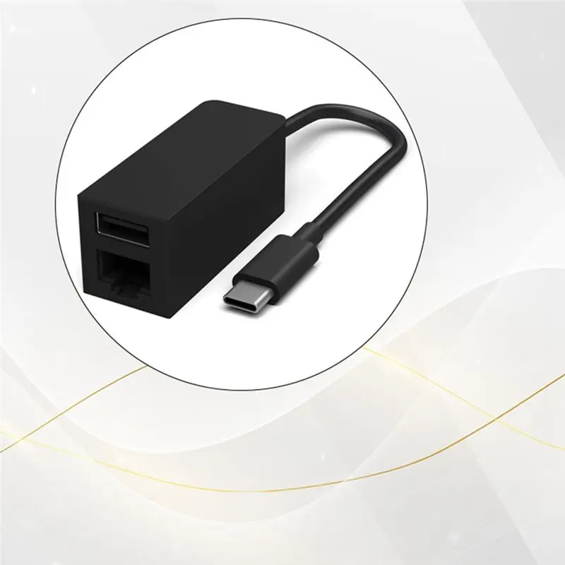 AED6-USB-C To Ethernet RJ45 And USB 3.0 Adapter HUB For Microsoft For Pro/Air Ipad Pro Surface Laptop Chromebook