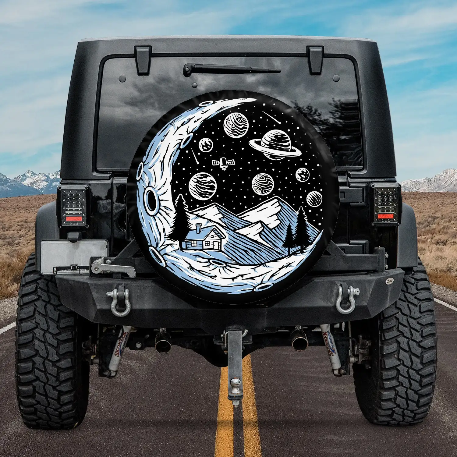 Camping Site - Mountain Vibes Spare Tire Cover For Car, Personalized Tire Cover, Gift For Car Lover, Gift For Father, Happy