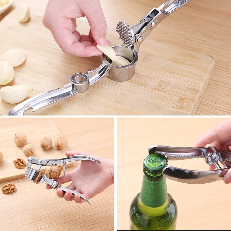 Extra Large Garlic Press Garlic Masher Multifunctional Zinc Alloy Stainless Steel Manual Pull Garlics Beater Garlic Clip