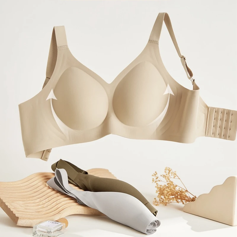M-5XL Velká prsa a malá spodní prádlo pro ženy, tenký styl s plnými košíčky, proti povislým záhybům, podprsenka velké velikosti bez stop pro sekundární prsa - náhled 4