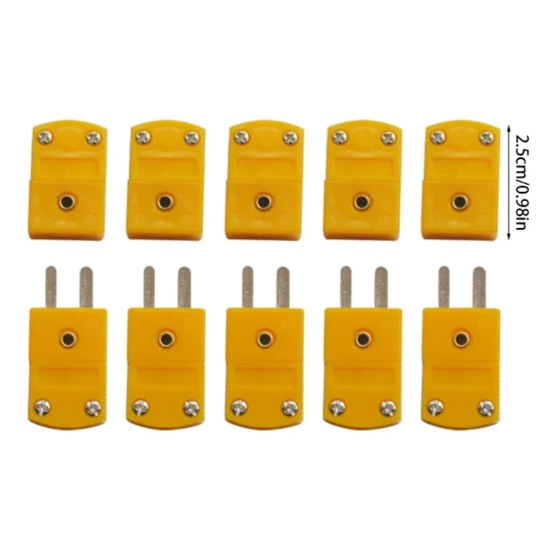 10pcs K-Type Male Female Thermocouple Plug Socket Adapter Cable Wire Connectors Dropshipping