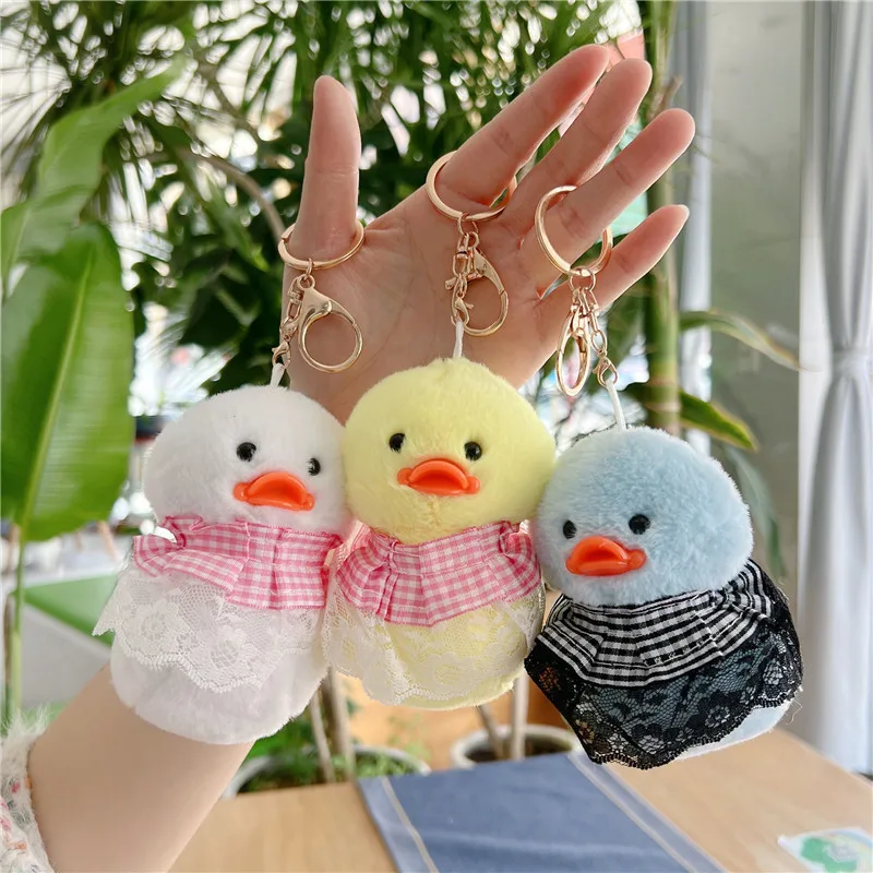 

14cm Creative Kawaii Duck Plush Toys Bag Charm Doll Soft Stuffed Cute Animals Plush Keychain Pendant For Kids Girls Party Gift