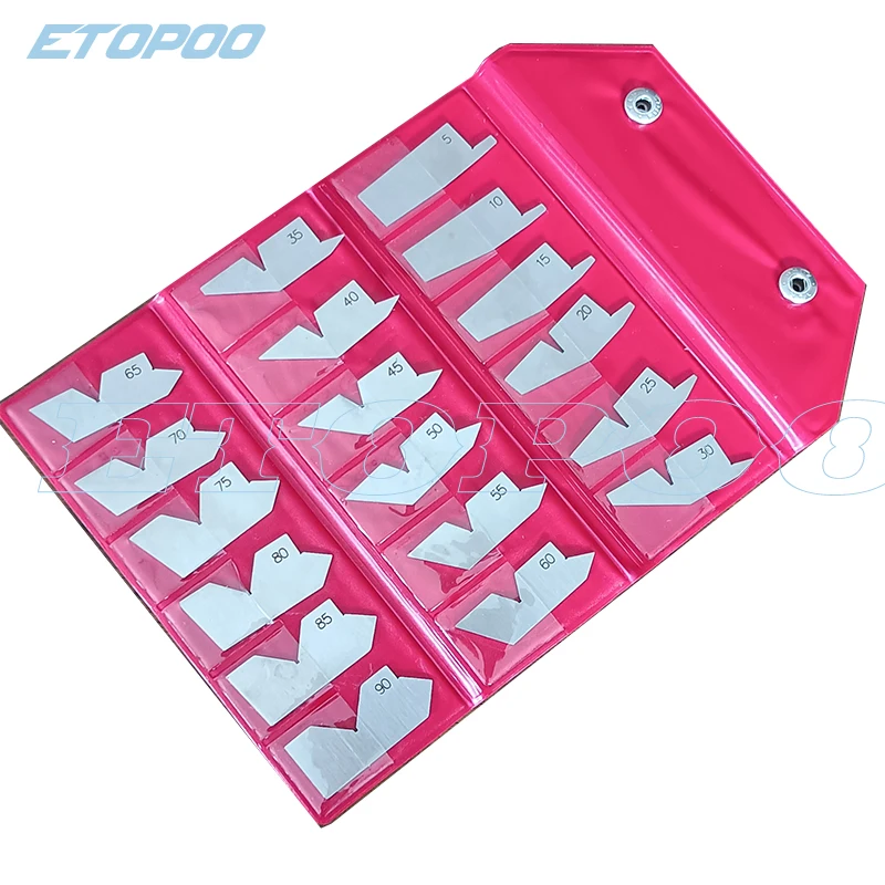 Stainless Steel Angle Gage 18pcs Set Angle Gauge Angle Template assembly Inspection Gauge Machinist Tool