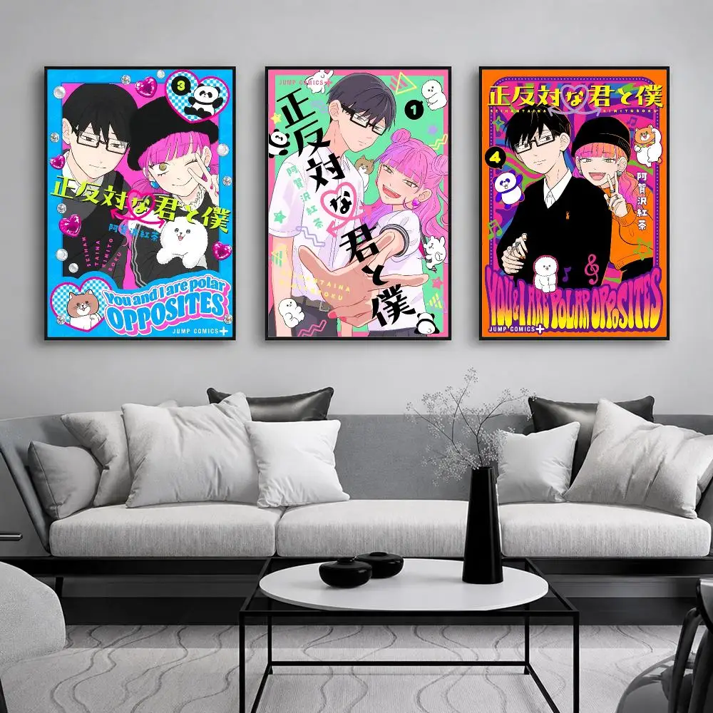 Manga Y-You and I Are Polar O-Opposites Poster Wall Art Print Sticker for Bedroom Living Room Dorm Office Modern Home Decor