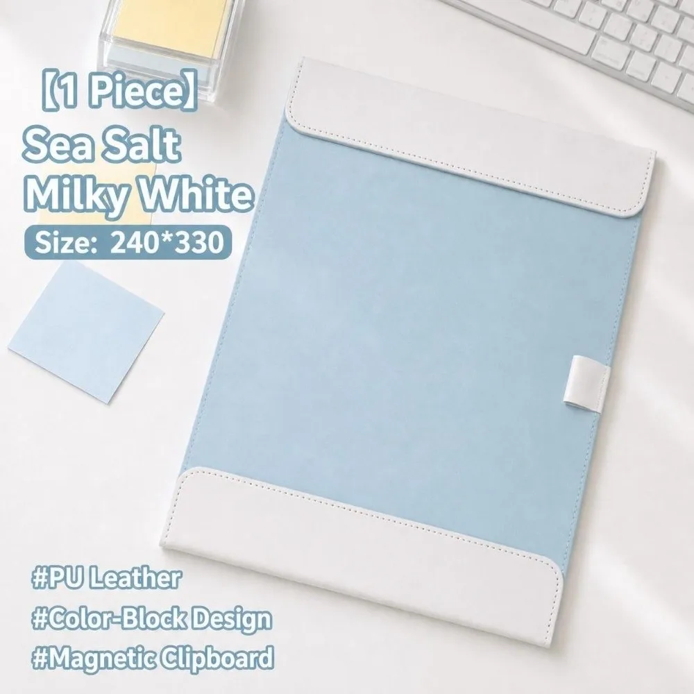 Portable PU Leather A4 Clipboard Magnetic Multi-Function A4 File Folder Double-Clips Writing Board Pad School Office