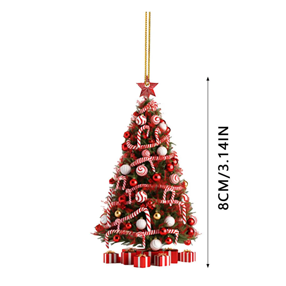 Decorative Christmas Pendant Acrylic Christmas Decor Christmas Tree Pendant Eye-catching Design Sparkling Light Effects