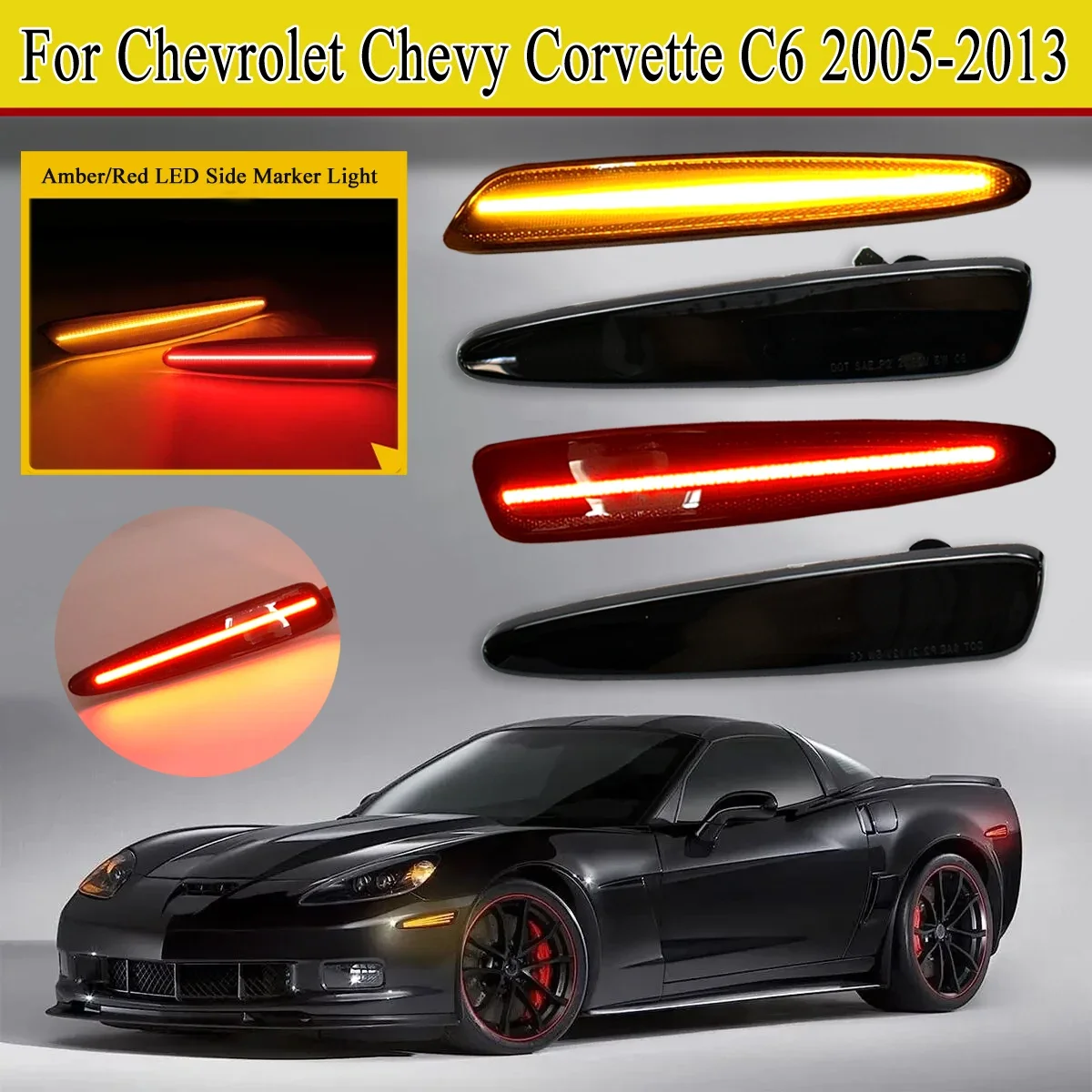 

4 шт./комплект, передние/задние фонари для Chevrolet Corvette C6 2005-2013