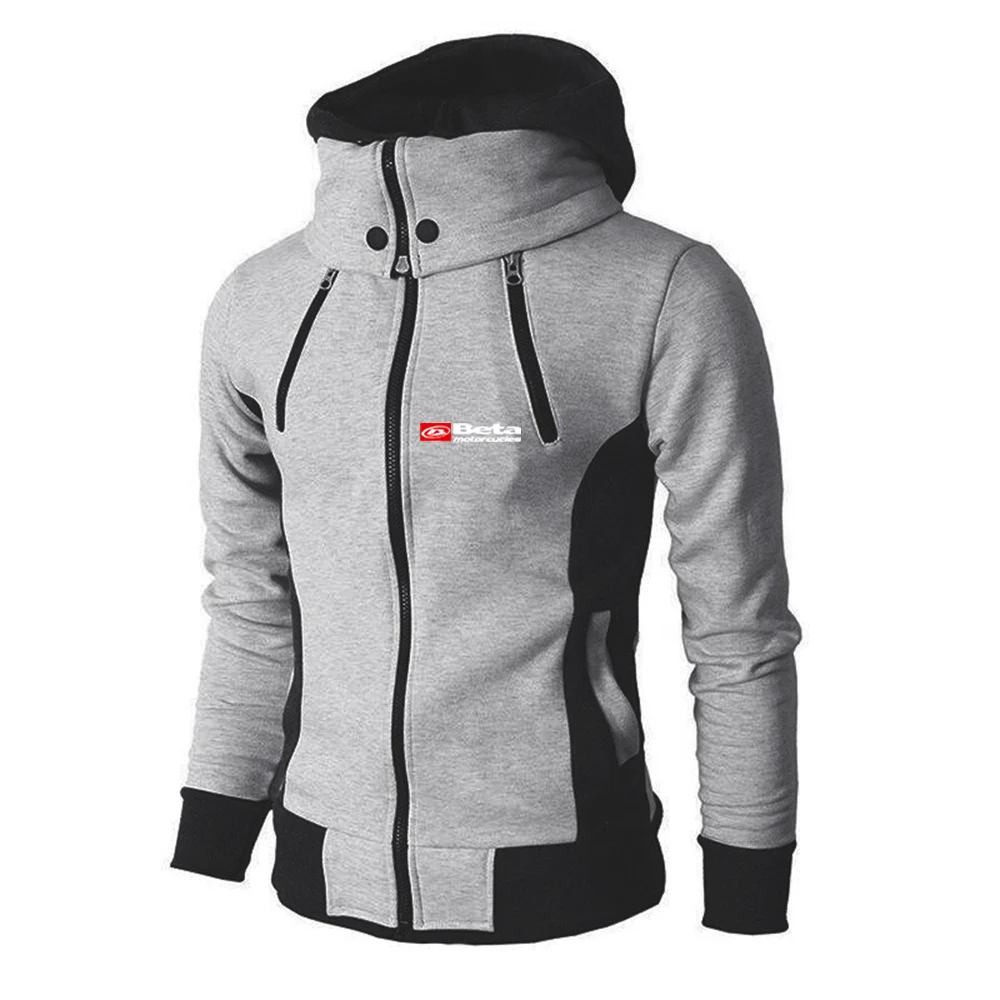 

2025 New Men's Beta Racing Motorcycle Print Zipper Hooded Jacket Coat Spring Autumn Casual Classics Solid Color Handsome Hoodies