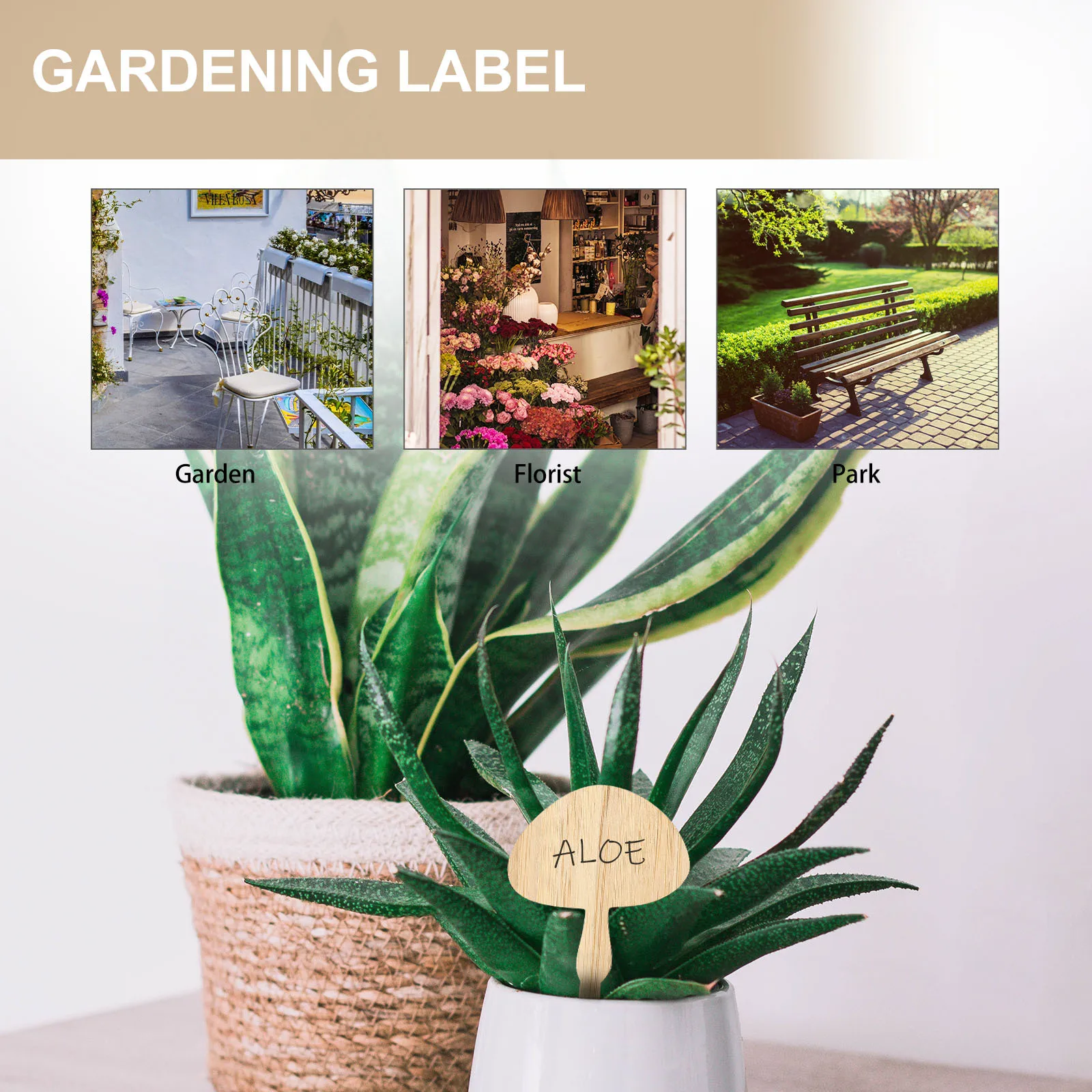 

30Pcs Bamboo Plant Labels Eco Friendly Durable Garden Markers Mushroom Shape Plant Tags Gardening Label Flower Labels
