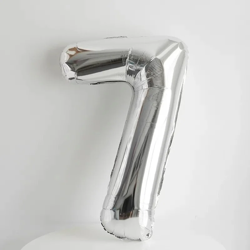 Große 40-Zoll-Silber-Luftballons aus digitaler Aluminiumfolie, große Zahl 0-9-Ballon, Geburtstagsfeier, Jahrestag, Hochzeit, Dekorationen
