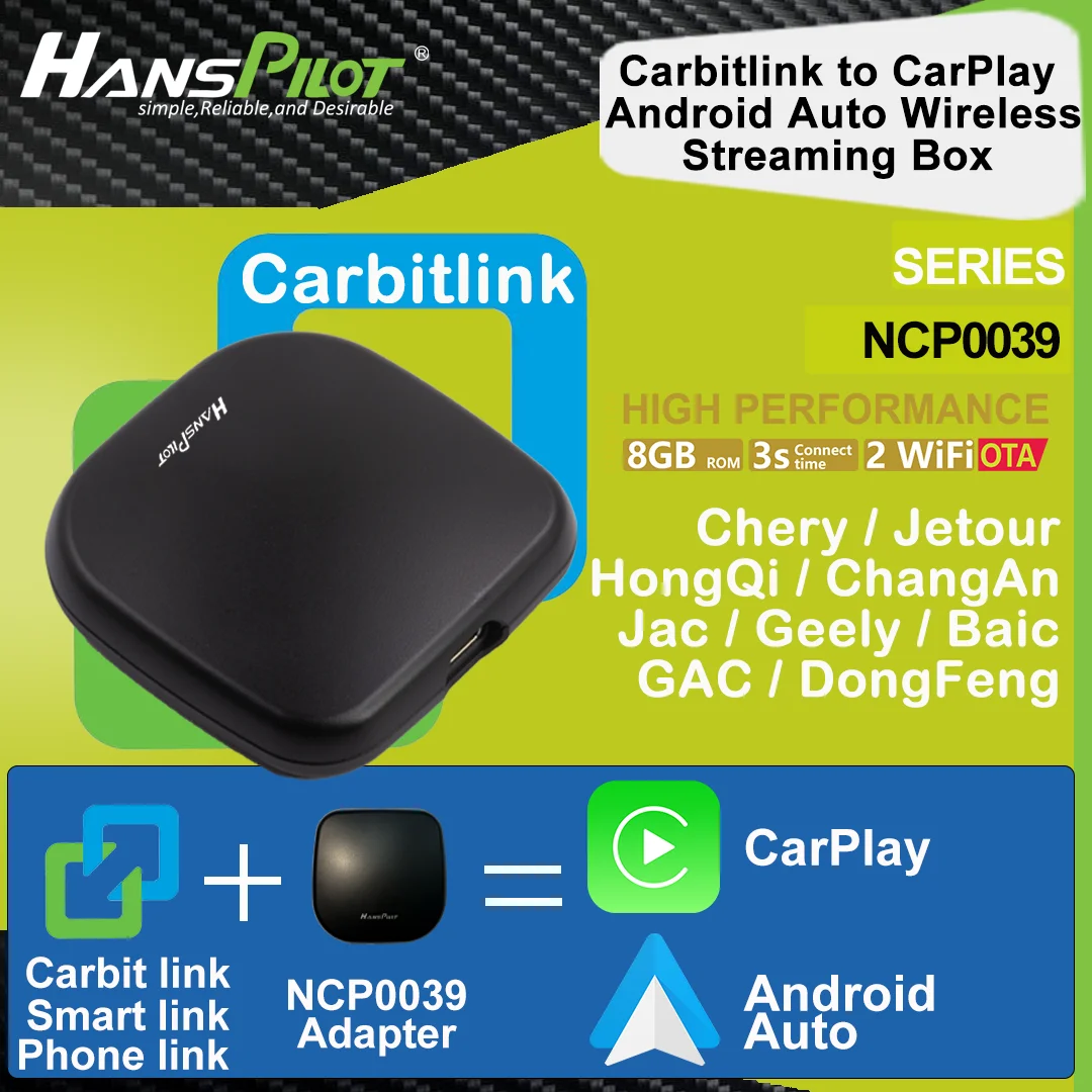 NCP0036 0039wired carbitlink chytrý objímka phonelink lehko obvázat na bezdrátový Carplay  Android auto  4vedení  jetour X70  X90 X95 dashing