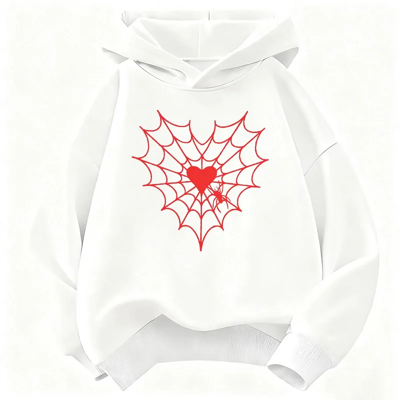 Frühlings-Kapuzenpullover für Mädchen Lässiges Cartoon-Muster Liebesdesign Kinder-Sweatshirt Niedlicher Hoodie für Jungen und Mädchen