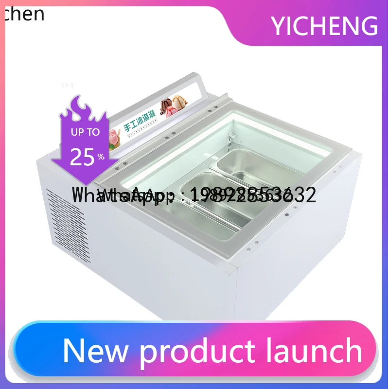 S5.11 ice cream display cabinet stall countertop frozen digging ball hard ice cream fried yogurt cabinet