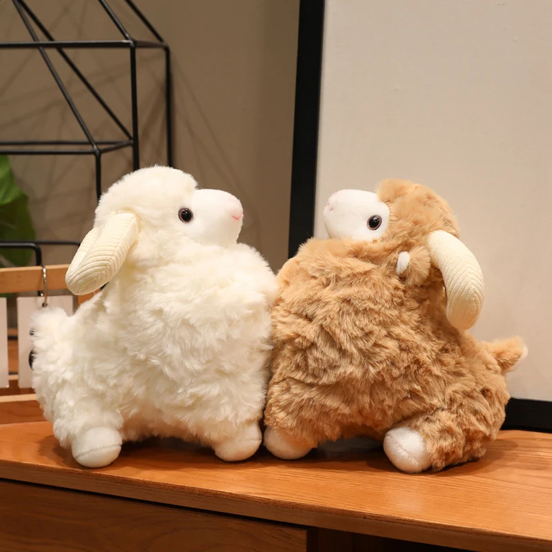 Nuevos Juguetes de Peluche de Cabra de Dibujos Animados, Animales Kawaii, Muñecos de Peluche Suaves, Compañeros para Dormir, Regalo de Navidad