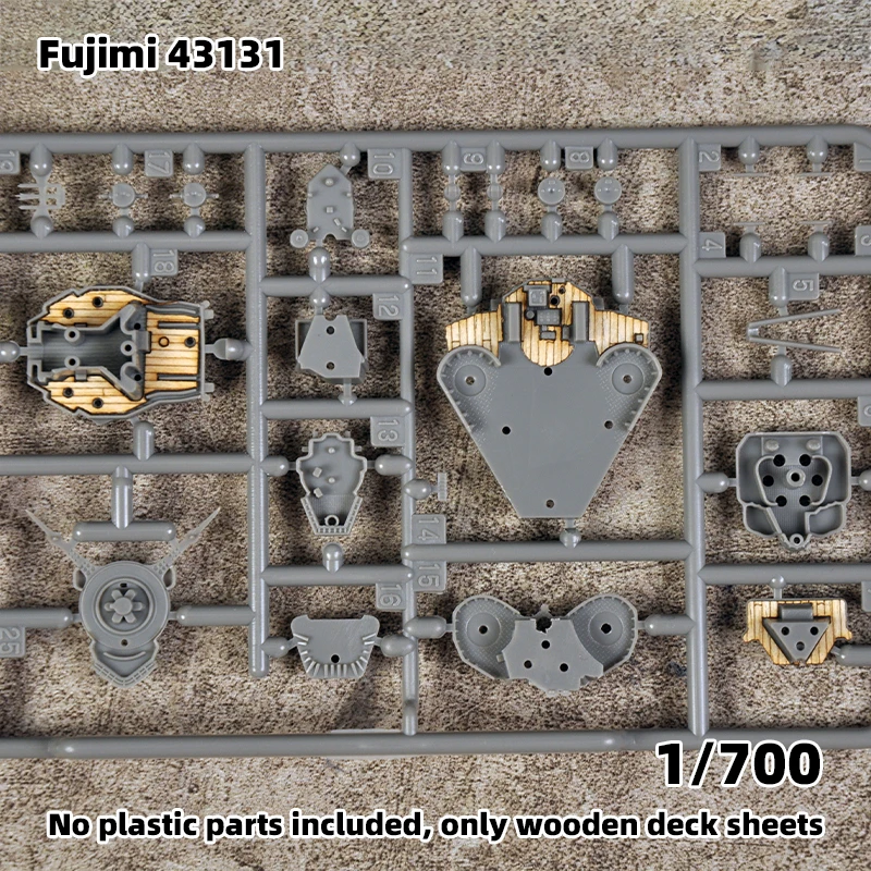 Modell-Upgrade-Teile: Lasergeschnittene Holzdeckplatte mit selbstklebender Ankerkette für 42148 43131 Fujimi IJN Nagato 1/700 – Detail 7