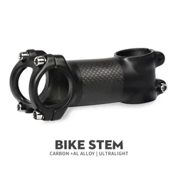 TOSEEK  Aluminum + Carbon Stem 6/17Degree Mountain Bike Stem 31.8mm Handlebar Stems 70/80/90/100/110/120Black Matt Bicycle Parts