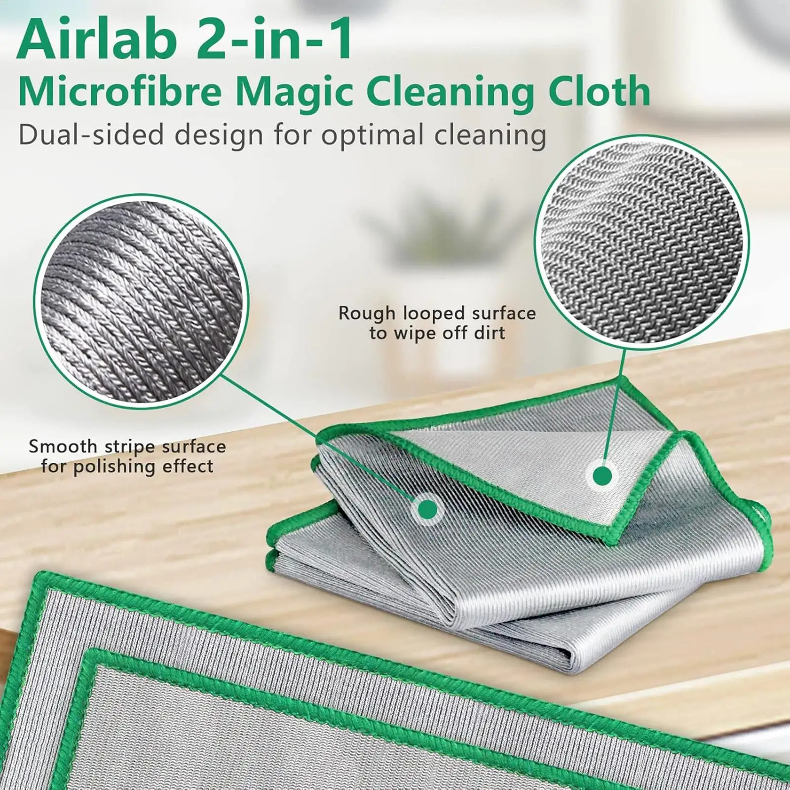 1PC Magic Glass Cleaning Cloth Reusable Dual-Sided Eraser for Kitchen Windows No Watermark Home Tool  Cleaning Cloth