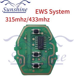 Sunshine Replacement Remote Circuit Board 315/433MHz For BMW 3 5 X series 7S E38 E39 E46 EWS System 3 Buttons Keyless Entry Key