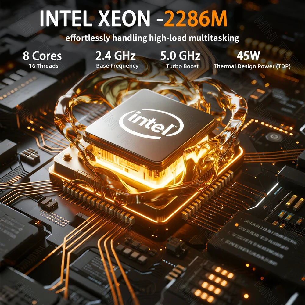 Yohirs Intel Xeon W-10885M E3-1545M V5 2176M 2286M 2LAN Mini PC Windows11 ECC RAM M.2 NVME 4K DP HD2.0 Game Computer PC WiFi