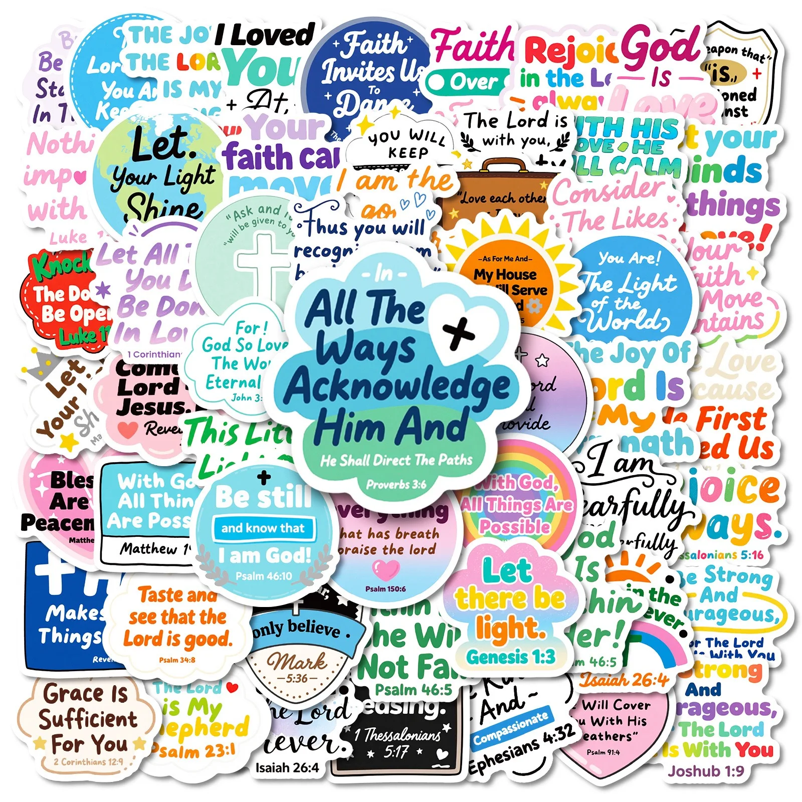 

10/56pcs Motivational Jesus Phrase Graffiti Stickers Ins Graffiti DIY Bible Verse Faith Decals Stationery Notebook Diary Sticker
