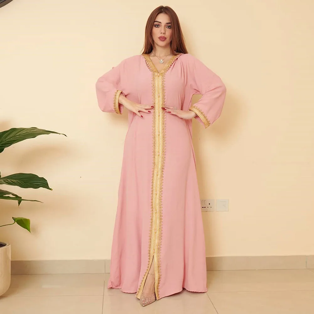 

Ramadan Eid Mubarak Kaftan Hooded Dress Women Robe Longue Djellaba Femme Musulmane Abaya Dubai Turkey Islam Arabic Muslim Caftan