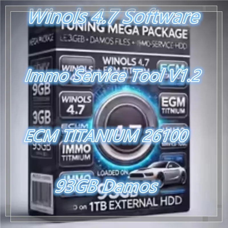 

Latest Auto Repair Software Winols 4.7 Software+ 93GB Damos + ECM TITANIUM 26100+ Immo Service Tool V1.2 + Install Video Guide