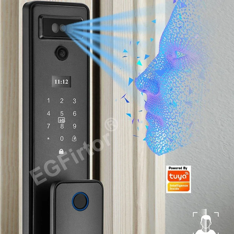 3D Wifi Face Recognition Tuya APP Remote Control Smart Electronic Door Lock Fingerprint Password IC Card Auto Home Security Lock