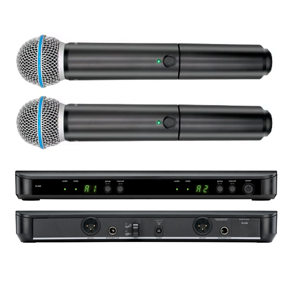 BLX288 BETA58A Dual Channel 2 Handheld Wireless Microphone Digital Vocal System legendary audio performance Mic For Karaoke