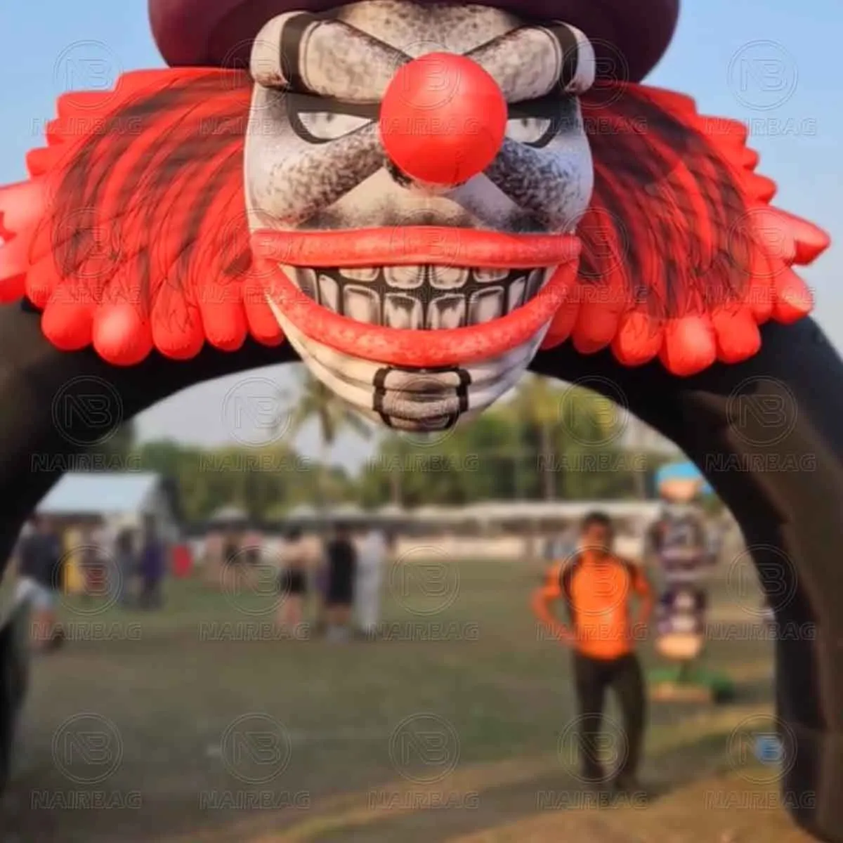 Arc de Clown de cirque gonflable, arc de Joker effrayant d'halloween, tente Tunnel de Clown pour décorations effrayantes