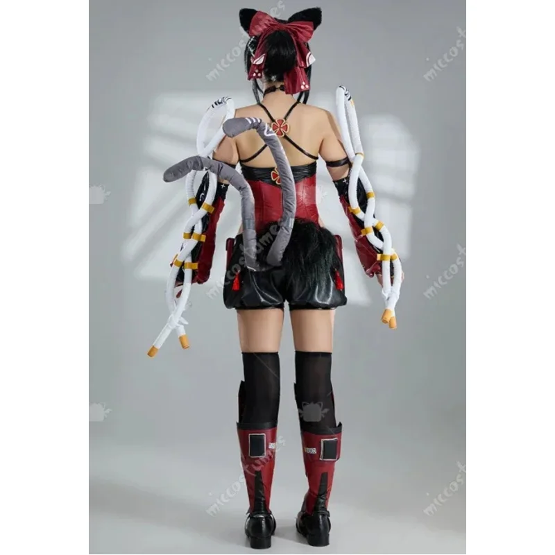 

CyMiccostumes женский костюм для косплея Mana, комбинезон с чехлом на рукавах и хвостом