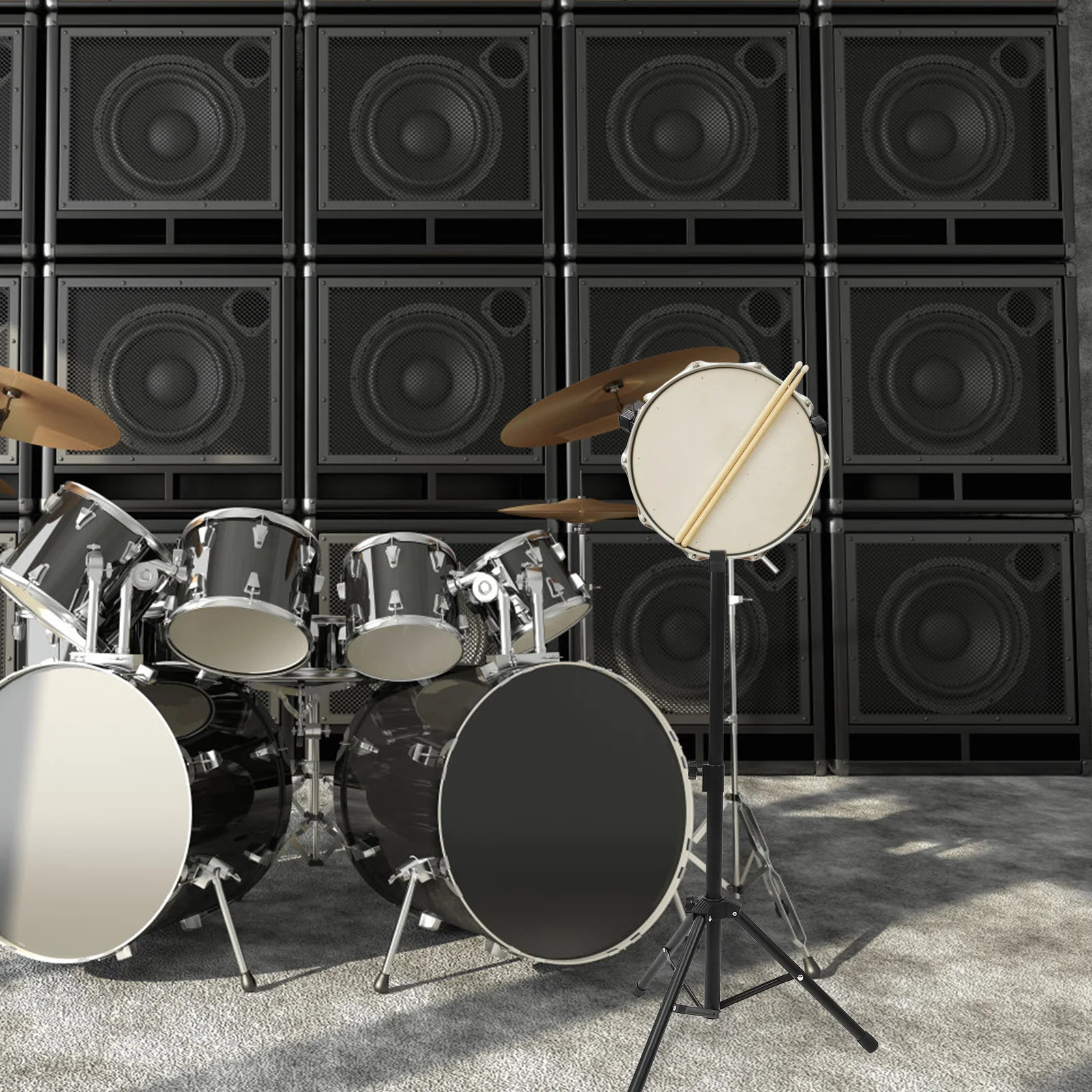 

1Set Foldable Drum Rack Practical Alloy Dumb Drum Storage Shelf Black Durable Percussion Holder Stable Storage Solution