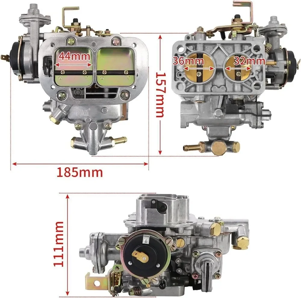 99217332S 22680033B 99004300 Carburatore in alluminio a 2 cilindri per 1969-1972 Datsun Pickup L16 1600cc PL521 Datsun 510 Sliver AF-1068