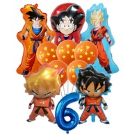 11PCS Dragon Ball Humanoid Floating Air Balloons Set Cartoon Birthday Party Decoration Supplies Baby Shower Deliver Gift Toy DIY