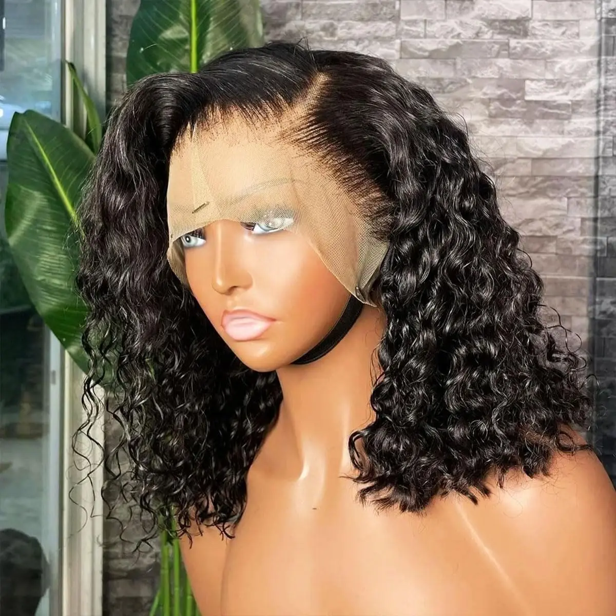 

220 Density Transparent HD Human Hair Wig Short Bob Deep Wave 13x6 Curly Lace Front 13x4 Water Wave Lace Frontal Wigs Brazilian