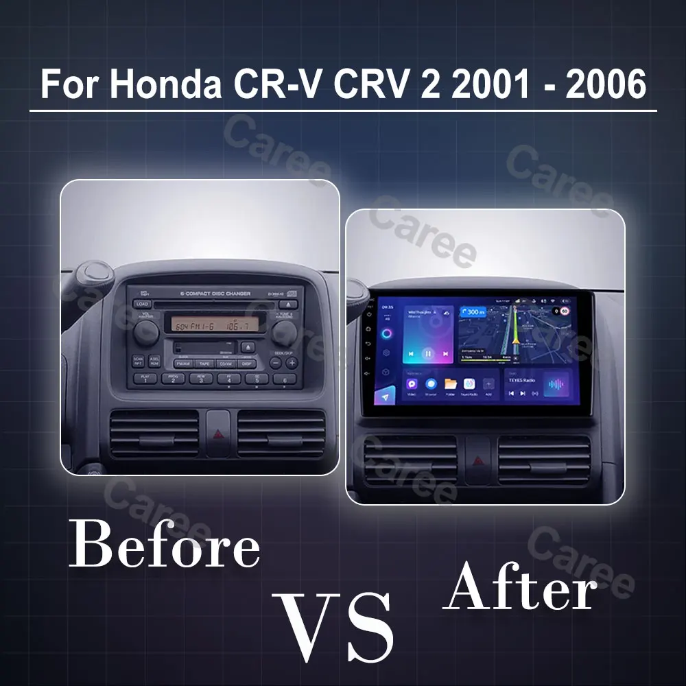 Car Multimedia Radio Video Player For Honda CR-V CRV 2 2001 - 2006 Android Auto 4G Bluetooth Carplay Button Lights WIFI DSP GPS
