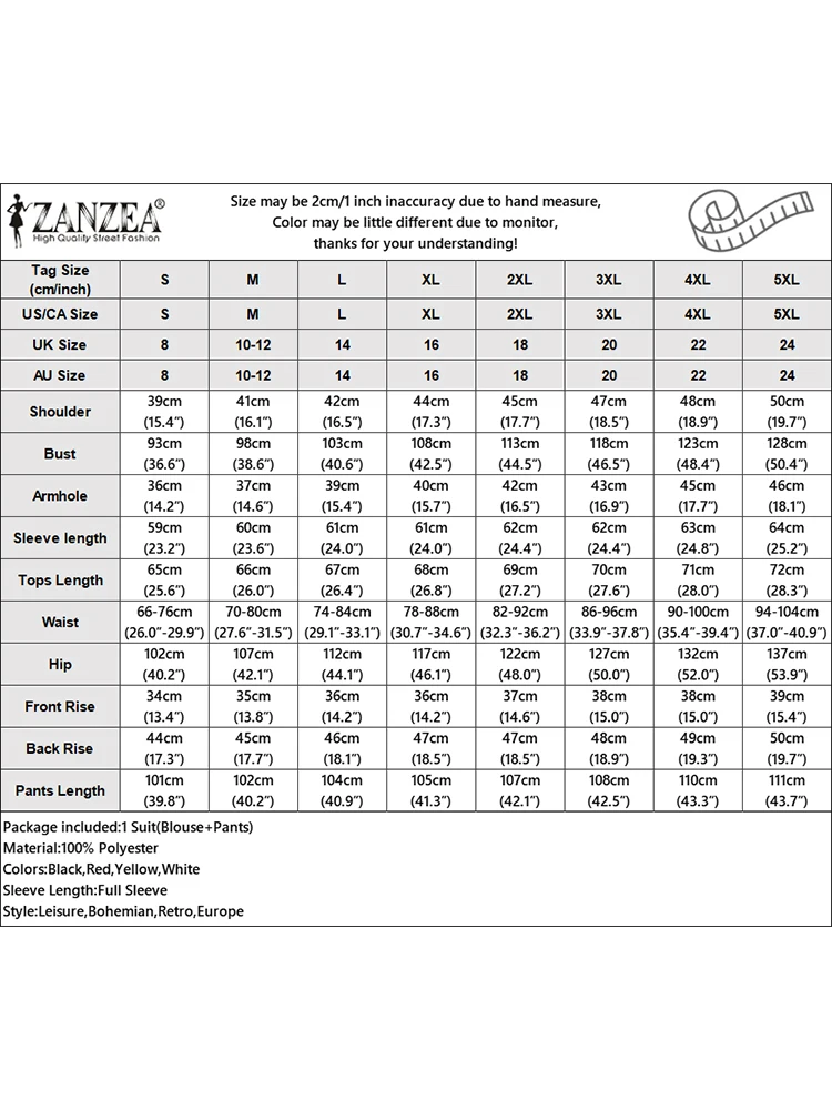 Elegant Women Autumn 2 Pieces Sets 2pcs Outfits Long Sleeve Shirt Loose Pants Sets 2025 ZANZEA Stylish Casual Solid OL Work Suit