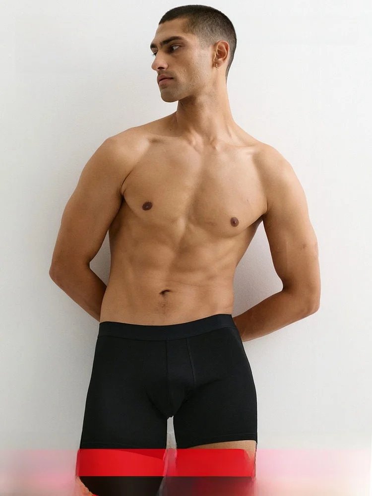 h-m-men's-mid-waist-briefs-5-pack-lycra®-comfortable-briefs-breathable-cotton-blend-elastic-waistband-long-underwear
