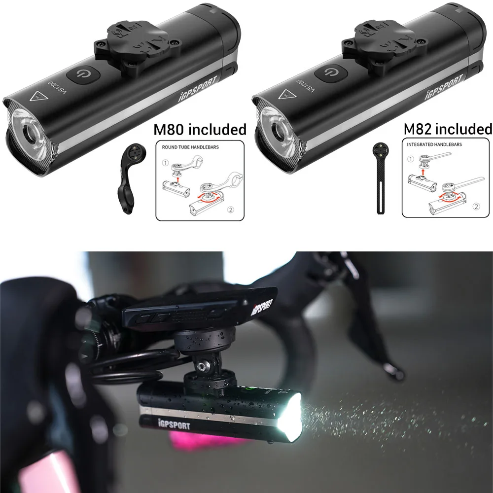 

Велосипедный фонарь iGPSPORT VS1200, умная велосипедная фара для MTB/дорожных велосипедов, велосипедный фонарь высокой яркости с креплением M80 или M82,